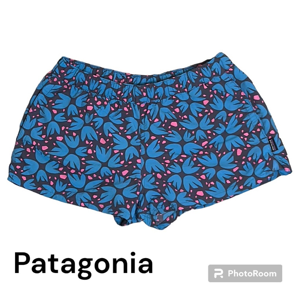 Patagonia Women’s Shorts Barely Baggies 2.5" Pollen Confetti Blue Size Small